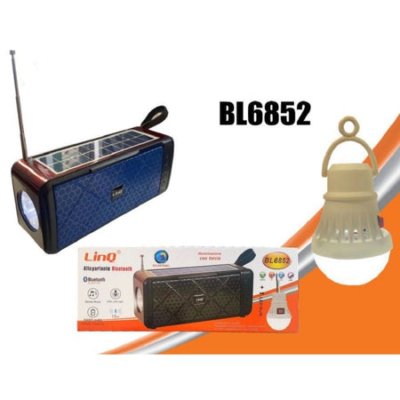 Altoparlante Cassa Speaker Bluetooth Pannello Solare Torcia + Lampadina Led Bl6852