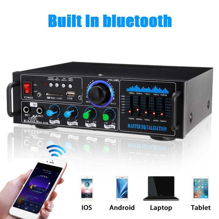 Amplificatore Audio 2x70w Funzione Karaoke Fm/bluetoothmp3/usb/bluetooth Q-gf289