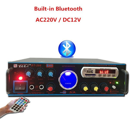Amplificatore Audio Karaoke Bluetooth Usb Sd Radio Fm Speaker Telecomando Q-t111