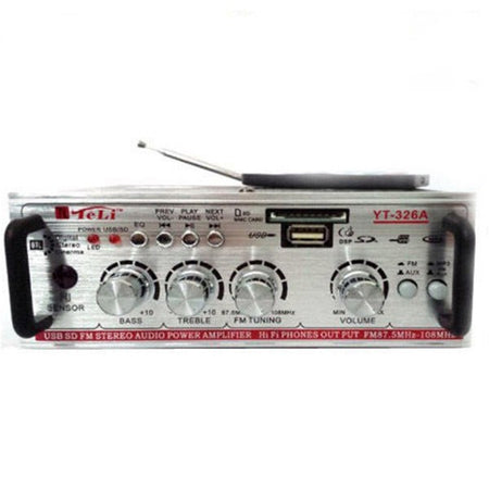Amplificatore Audio Stereo Yt326a Mp3 Usb Sd Card Aux Radio Fm Telecomando 360w