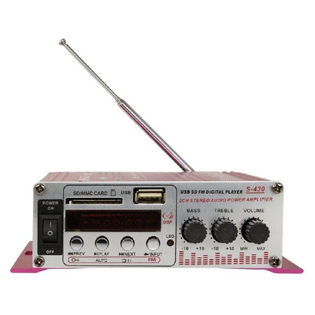 Amplificatore S-430 Hi-fi Usb Per Auto Car Audio Stereo Mp3 Mp4 Cd Mini Digitale