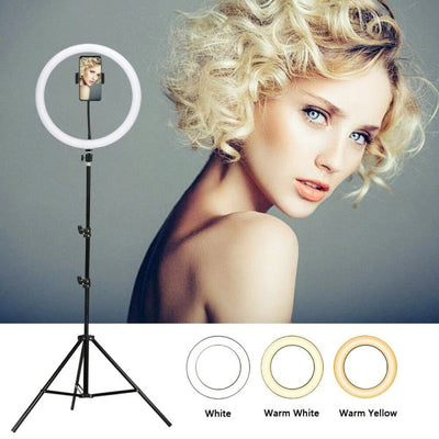 Anello Luce Led Fotografia Makeup Video Diffusore Circolare 10 26cm Dimmerabile