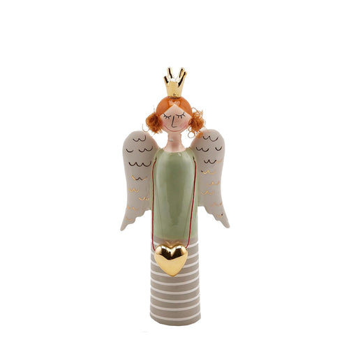 Statuetta decorativa Angelo con Cuore decorazione Verde per Natale h 30 cm Casa e cucina/Decorazioni per interni/Addobbi e decorazioni per ricorrenze/Decorazioni natalizie/Schiaccianoci MagiediNatale.it - Altamura, Commerciovirtuoso.it