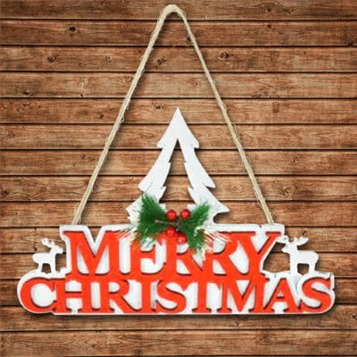 Appendino In Legno Per Albero Merry Christmas In 3 Colori Decorazioni Natalizie