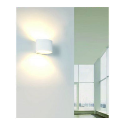 Applique Lampada Parete Moderno In Gesso Ovale Attacco 1xg9 Verniciabile Gs-e65