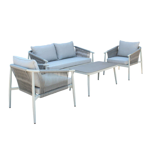 Salottino moderno per esterno Bora Bora in alluminio con corde da giardino Giardino e giardinaggio/Arredamento da giardino e accessori/Set di mobili Decor Space - Altamura, Commerciovirtuoso.it