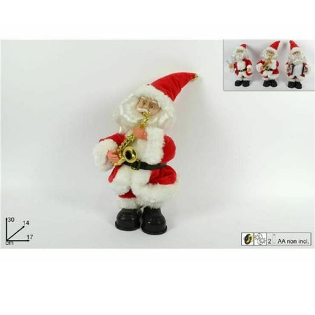 Babbo Natale Con Musica Movimento Decorazione Natale 17x30x14cm Vari Modelli