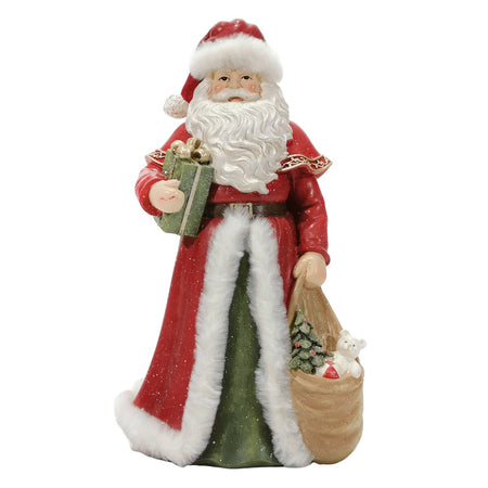 Statuetta decorativa "Babbo Natale con doni" rosso e verde h31 cm Casa e cucina/Decorazioni per interni/Addobbi e decorazioni per ricorrenze/Decorazioni natalizie/Schiaccianoci MagiediNatale.it - Altamura, Commerciovirtuoso.it
