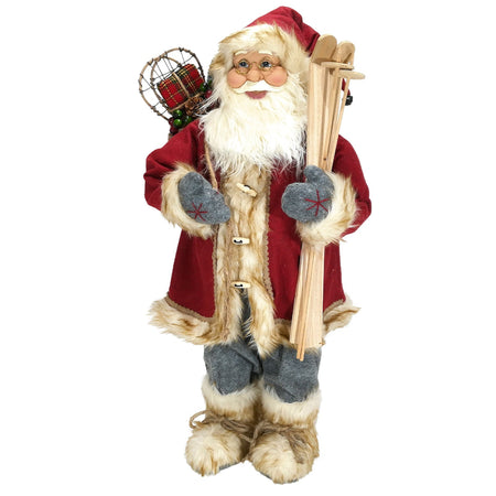 Pupazzo natalizio "Babbo Natale con regalo e sci" decorazione per interno h 80 cm Casa e cucina/Decorazioni per interni/Addobbi e decorazioni per ricorrenze/Decorazioni natalizie/Schiaccianoci MagiediNatale.it - Altamura, Commerciovirtuoso.it