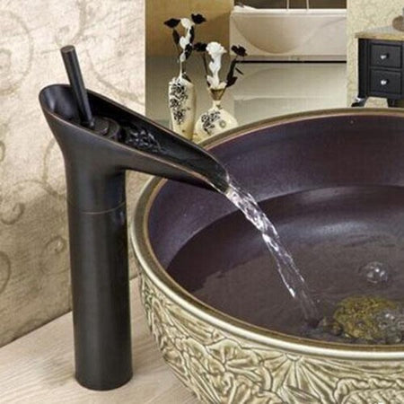 Bagno Lavandino Lavabo Miscelatore Rubinetto Ottone Nero Cascata Basso Fai da te/Attrezzature per cucine e bagni/Attrezzature per bagni/Rubinetti per lavandini bagno Trade Shop italia - Napoli, Commerciovirtuoso.it