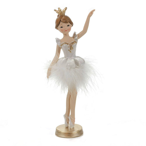 Statuetta decorativa Ballerina decorazione bianco e oro per Natale h21 cm Casa e cucina/Decorazioni per interni/Addobbi e decorazioni per ricorrenze/Decorazioni natalizie/Schiaccianoci MagiediNatale.it - Altamura, Commerciovirtuoso.it