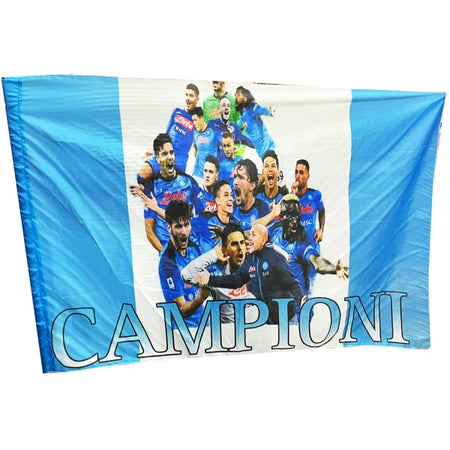 Bandiera Forza Napoli Festa 3 Scudetto Squadra Azzurri Campione D'italia 90x140