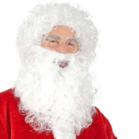 Barba Con Parrucca Bianca Babbo Natale Per Vestito Santa Claus Taglia Unica