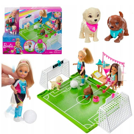 Barbie Soccer Chelsea's Soccer Playset Giocatrice Di Calcio Gioco Per Bimbe 3+