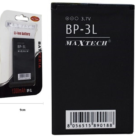 Batteria A Litio Compatibile Con Bp-3l 1300mah 3,7v Cellulare Maxtech Pa-t044