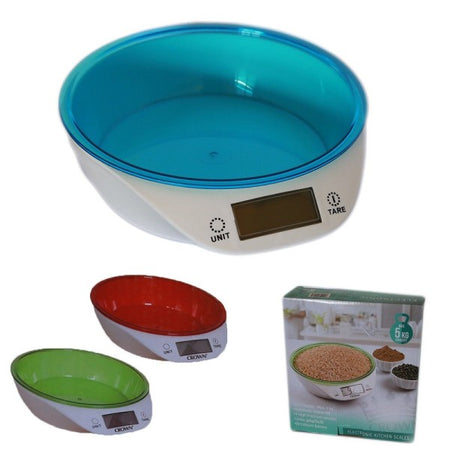 Bilancia Da Cucina Digitale Precisione Da 1gr A 5kg Con Ripiano Colorato Tare