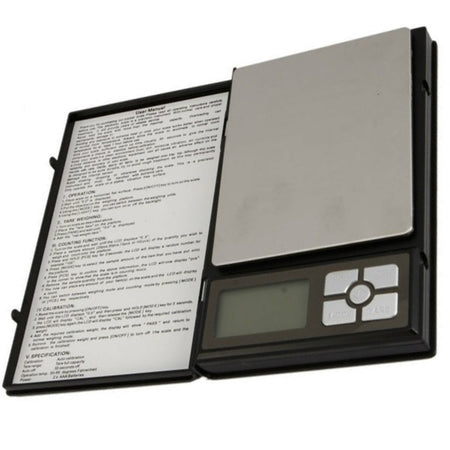 Bilancia Elettronica Pieghevole Notebook 11085 500g X 0.1g Tascabile 90x115mm