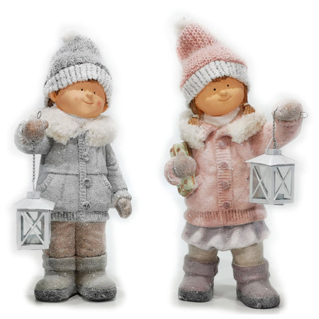 Statuetta decorativa "Bambino con lanterne" decorazione bianco per Natale h44 cm Casa e cucina/Decorazioni per interni/Addobbi e decorazioni per ricorrenze/Decorazioni natalizie/Schiaccianoci MagiediNatale.it - Altamura, Commerciovirtuoso.it