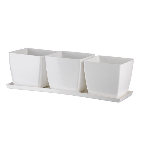 Set Trio Santiago vasi in resina per fiori e piante da esterno e giardino Giardino e giardinaggio/Attrezzi da giardino e attrezzature per l'irrigazione/Vasi e accessori per piante/Vasi tradizionali Decor Space - Altamura, Commerciovirtuoso.it