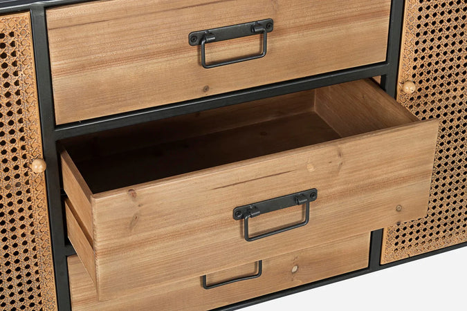 Credenza "Elton" con struttura in acciaio, cassetti in legno di abete, stile vintage Casa e cucina/Arredamento/Soggiorno/Credenze Decor Space - Altamura, Commerciovirtuoso.it
