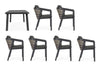 Set tavolo con 6 sedie Cordova in alluminio verniciato, seduta in fibra sintetica, per esterno Giardino e giardinaggio/Arredamento da giardino e accessori/Tavoli e tavolini/Tavoli standard Decor Space - Altamura, Commerciovirtuoso.it