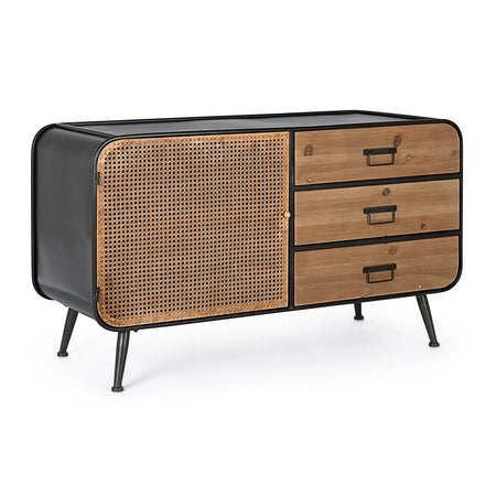 Credenza "Elton" con struttura in acciaio, cassetti in legno di abete, stile vintage Casa e cucina/Arredamento/Soggiorno/Credenze Decor Space - Altamura, Commerciovirtuoso.it