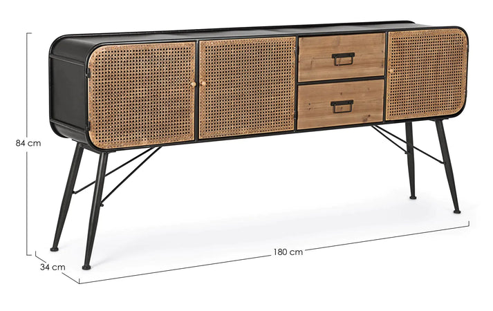 Credenza "Elton" con struttura in acciaio, cassetti in legno di abete, stile vintage Casa e cucina/Arredamento/Soggiorno/Credenze Decor Space - Altamura, Commerciovirtuoso.it