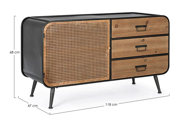 Credenza "Elton" con struttura in acciaio, cassetti in legno di abete, stile vintage Casa e cucina/Arredamento/Soggiorno/Credenze Decor Space - Altamura, Commerciovirtuoso.it