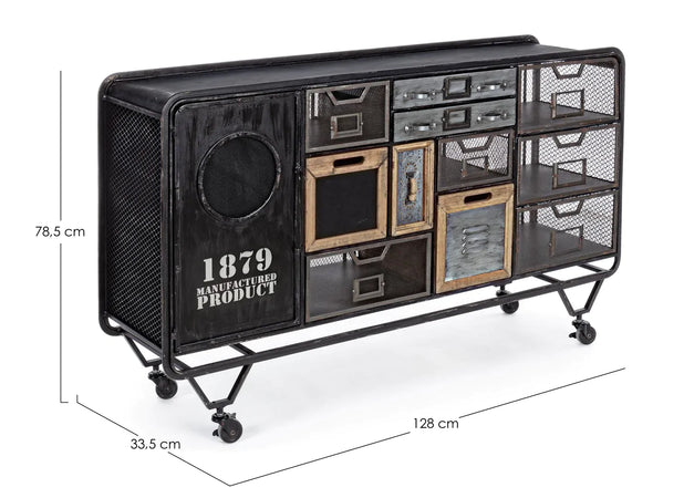 Credenza "Liverpool" con struttura e cassetti in acciaio, stile industriale Casa e cucina/Arredamento/Soggiorno/Credenze Decor Space - Altamura, Commerciovirtuoso.it