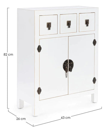 Mobile "Pechino", struttura in legno MDF, finitura a base di nitrocellulosa, maniglie in acciaio Casa e cucina/Arredamento/Soggiorno/Credenze Decor Space - Altamura, Commerciovirtuoso.it