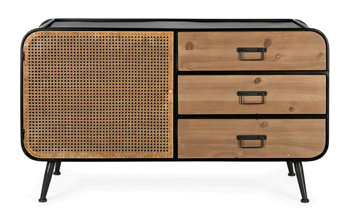 Credenza "Elton" con struttura in acciaio, cassetti in legno di abete, stile vintage Casa e cucina/Arredamento/Soggiorno/Credenze Decor Space - Altamura, Commerciovirtuoso.it