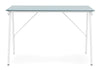 Scrivania Archimede con struttura in acciaio, piano in vetro temperato, 113 x 58 cm Casa e cucina/Arredamento/Studio/Scrivanie e postazioni di lavoro/Scrivanie Decor Space - Altamura, Commerciovirtuoso.it