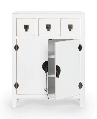 Mobile "Pechino", struttura in legno MDF, finitura a base di nitrocellulosa, maniglie in acciaio Casa e cucina/Arredamento/Soggiorno/Credenze Decor Space - Altamura, Commerciovirtuoso.it