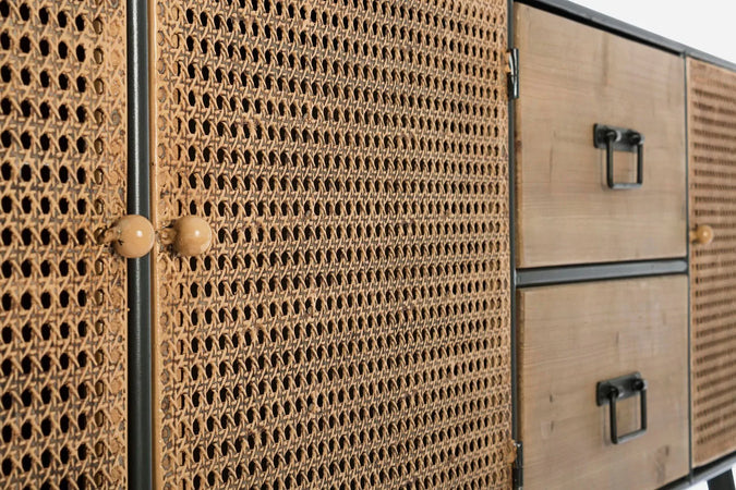 Credenza "Elton" con struttura in acciaio, cassetti in legno di abete, stile vintage Casa e cucina/Arredamento/Soggiorno/Credenze Decor Space - Altamura, Commerciovirtuoso.it