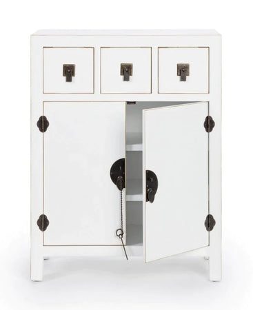 Mobile "Pechino", struttura in legno MDF, finitura a base di nitrocellulosa, maniglie in acciaio Casa e cucina/Arredamento/Soggiorno/Credenze Decor Space - Altamura, Commerciovirtuoso.it