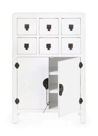 Mobile "Pechino", struttura in legno MDF, finitura a base di nitrocellulosa, maniglie in acciaio Casa e cucina/Arredamento/Soggiorno/Credenze Decor Space - Altamura, Commerciovirtuoso.it