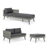 Salottino Marlow angolare con ottoman e divano, struttura in alluminio, per esterno Giardino e giardinaggio/Arredamento da giardino e accessori/Set di mobili Decor Space - Altamura, Commerciovirtuoso.it