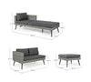 Salottino Marlow angolare con ottoman e divano, struttura in alluminio, per esterno Giardino e giardinaggio/Arredamento da giardino e accessori/Set di mobili Decor Space - Altamura, Commerciovirtuoso.it