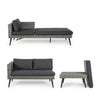 Salottino Marlow angolare con ottoman e divano, struttura in alluminio, per esterno Giardino e giardinaggio/Arredamento da giardino e accessori/Set di mobili Decor Space - Altamura, Commerciovirtuoso.it