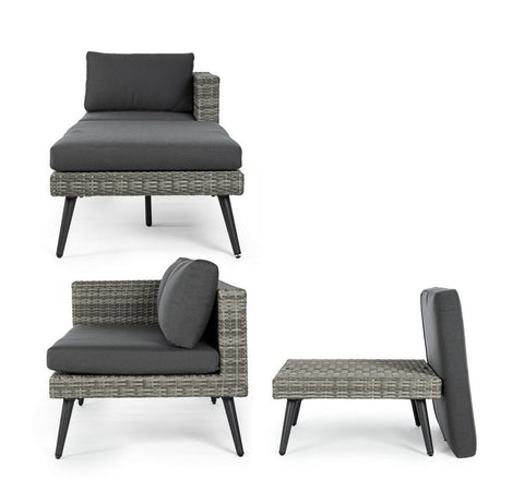 Salottino "Marlow" angolare con ottoman e divano, struttura in alluminio, per esterno Giardino e giardinaggio/Arredamento da giardino e accessori/Set di mobili Decor Space - Altamura, Commerciovirtuoso.it