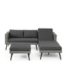 Salottino Marlow angolare con ottoman e divano, struttura in alluminio, per esterno Giardino e giardinaggio/Arredamento da giardino e accessori/Set di mobili Decor Space - Altamura, Commerciovirtuoso.it
