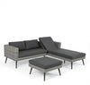 Salottino Marlow angolare con ottoman e divano, struttura in alluminio, per esterno Giardino e giardinaggio/Arredamento da giardino e accessori/Set di mobili Decor Space - Altamura, Commerciovirtuoso.it