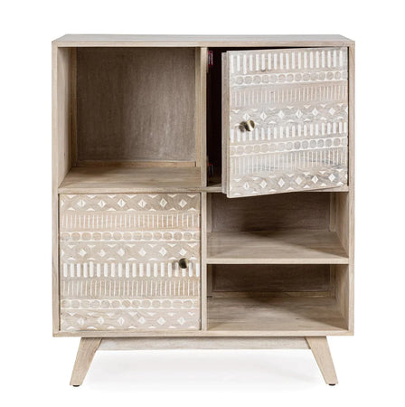 Credenza "Indira" con struttura in legno di mango, schienale in mdf, decorazioni fatte a mano Casa e cucina/Arredamento/Soggiorno/Credenze Decor Space - Altamura, Commerciovirtuoso.it