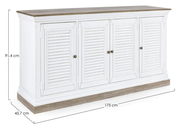 Credenza "Lincoln" in legno di mango, con schienali e laterali in mdf, finitura vernice a base d'acqua, stile rustico Casa e cucina/Arredamento/Soggiorno/Credenze Decor Space - Altamura, Commerciovirtuoso.it