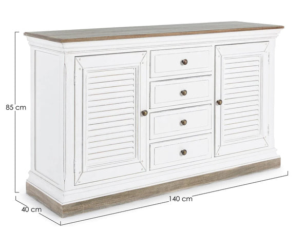 Credenza "Lincoln" in legno di mango, con schienali e laterali in mdf, finitura vernice a base d'acqua, stile rustico Casa e cucina/Arredamento/Soggiorno/Credenze Decor Space - Altamura, Commerciovirtuoso.it