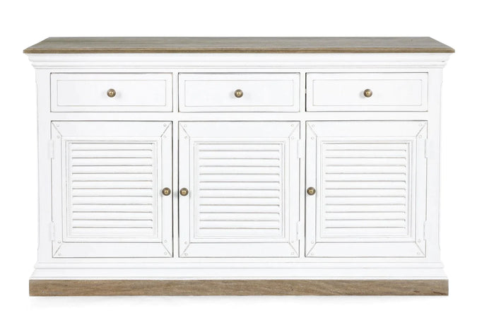 Credenza "Lincoln" in legno di mango, con schienali e laterali in mdf, finitura vernice a base d'acqua, stile rustico Casa e cucina/Arredamento/Soggiorno/Credenze Decor Space - Altamura, Commerciovirtuoso.it