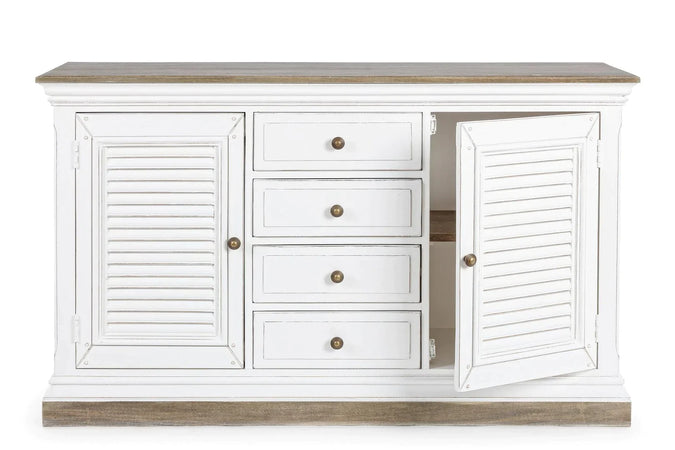 Credenza "Lincoln" in legno di mango, con schienali e laterali in mdf, finitura vernice a base d'acqua, stile rustico Casa e cucina/Arredamento/Soggiorno/Credenze Decor Space - Altamura, Commerciovirtuoso.it