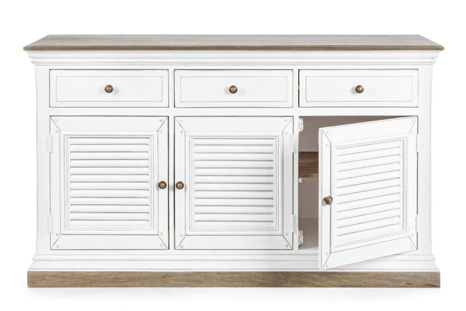 Credenza "Lincoln" in legno di mango, con schienali e laterali in mdf, finitura vernice a base d'acqua, stile rustico Casa e cucina/Arredamento/Soggiorno/Credenze Decor Space - Altamura, Commerciovirtuoso.it
