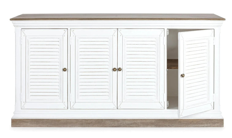 Credenza "Lincoln" in legno di mango, con schienali e laterali in mdf, finitura vernice a base d'acqua, stile rustico Casa e cucina/Arredamento/Soggiorno/Credenze Decor Space - Altamura, Commerciovirtuoso.it