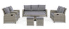 Tavolo Kent con struttura in alluminio, piano in ceramica, intreccio in fibra sintetica, per esterno Giardino e giardinaggio/Arredamento da giardino e accessori/Tavoli e tavolini/Tavoli standard Decor Space - Altamura, Commerciovirtuoso.it